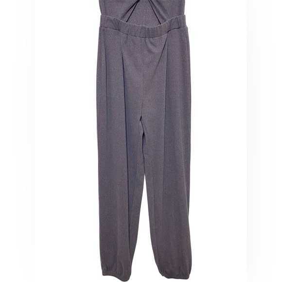 Kittenish Charcoal Sleeveless Jumpsuit Women’s Small Front Zip Cutout - Picture 4 of 12